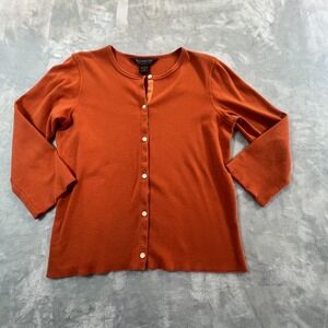 Vintage Abercrombie Fitch 90s Grunge Cardigan Sweater Womens M Orange Cotton